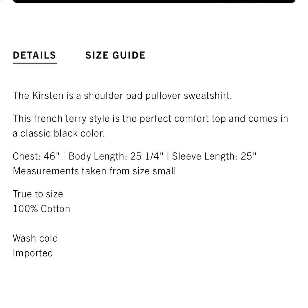 Pistola Strong Shoulder Sweatshirt, NWT! - Picture 5 of 5